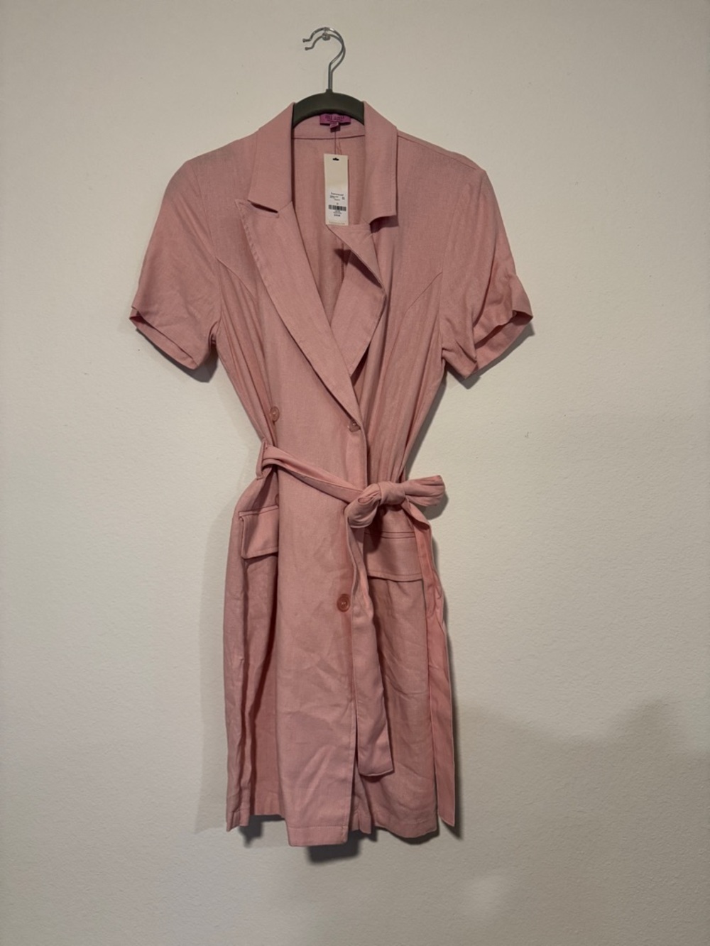Francesca’s Miami Double Breasted Blazer Mini Dress light pink
